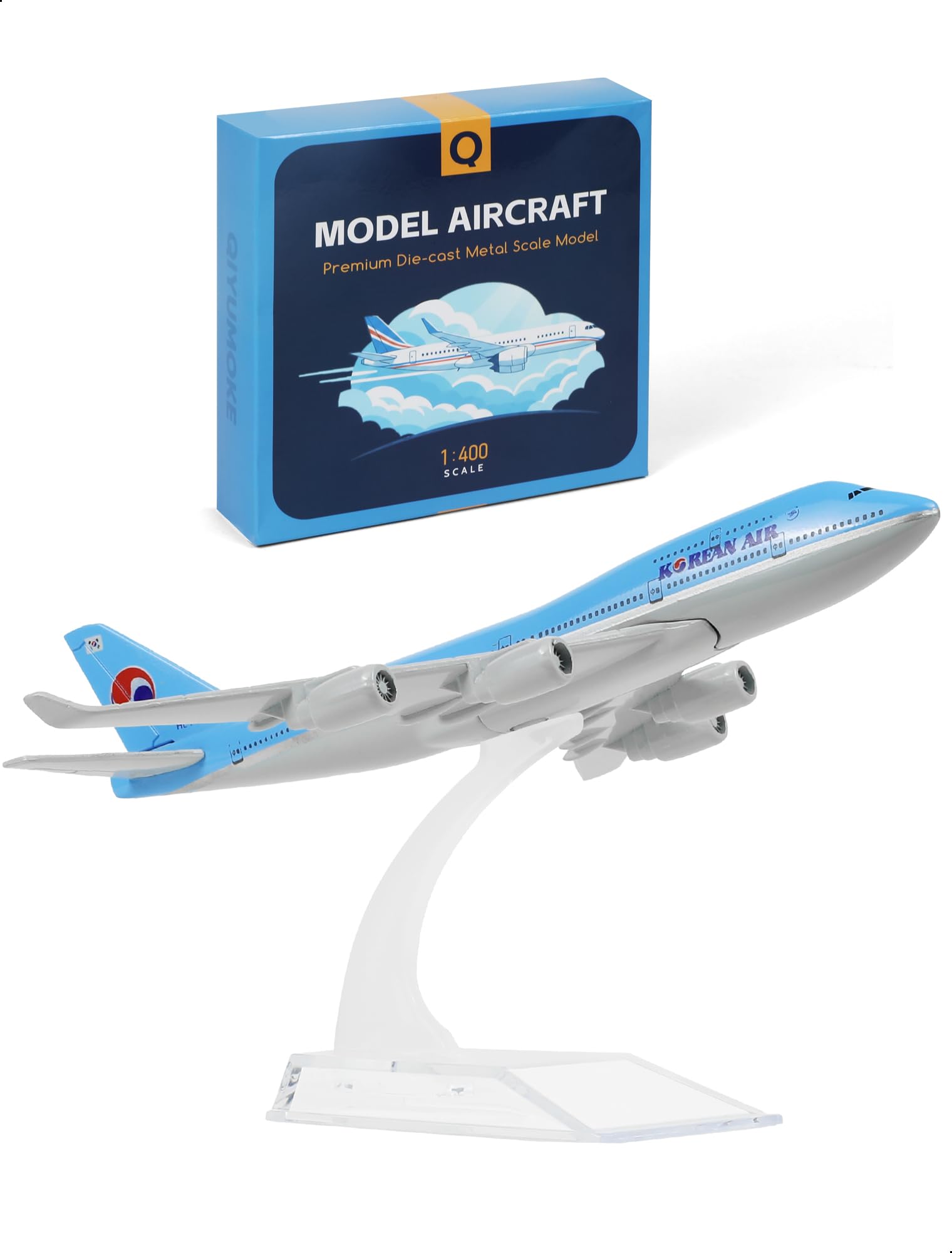 Amazon | QIYUMOKE 1/400 大韓航空 ボーイング747 飛行機モデル 15.5cm